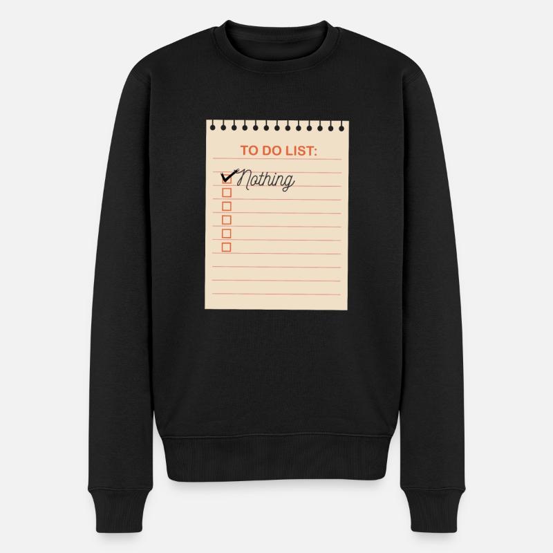 To do Liste - Männer Premium Bio Pullover - Schwarz