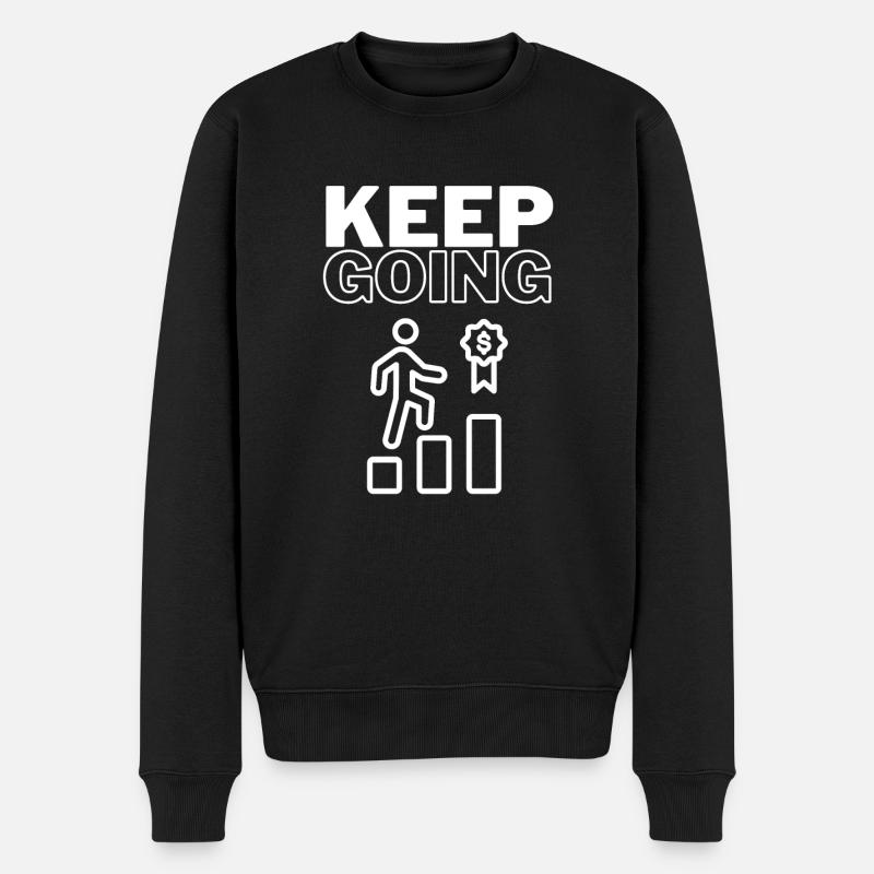 Keep Going - Männer Premium Bio Pullover - Schwarz