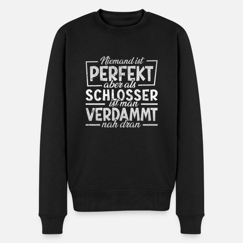 Schlosser - Männer Premium Bio Pullover - Schwarz