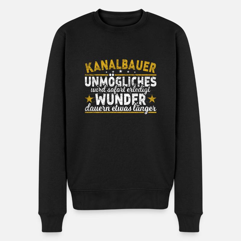 Kanalbauer - Männer Premium Bio Pullover - Schwarz