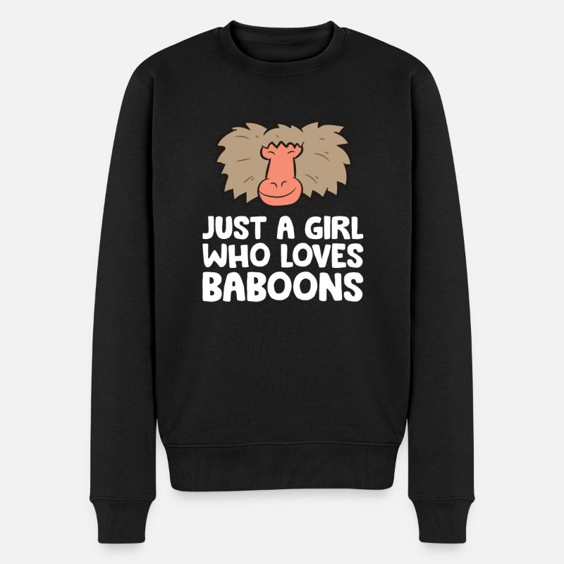 Juste une fille qui aime les babouins - Pull Premium bio Homme - noir