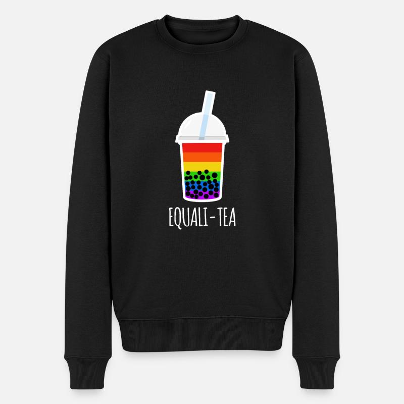 Equali-Tea LGBT Boba Tea Shirt Geschenk - Männer Premium Bio Pullover - Schwarz