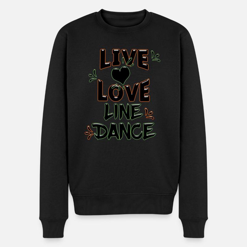 Live Love Line Dance - Männer Premium Bio Pullover - Schwarz