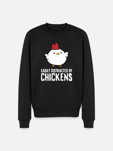 Easily Distracted By Chickens - Men's Premium Organic Jumper - black