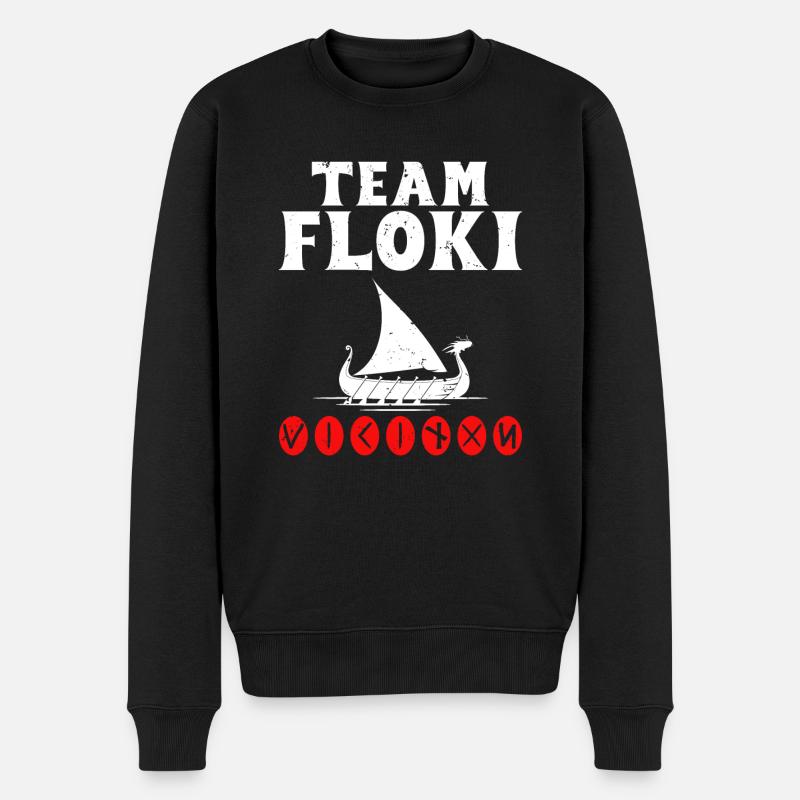 Team Floki der Schiffsbauer - Männer Premium Bio Pullover - Schwarz