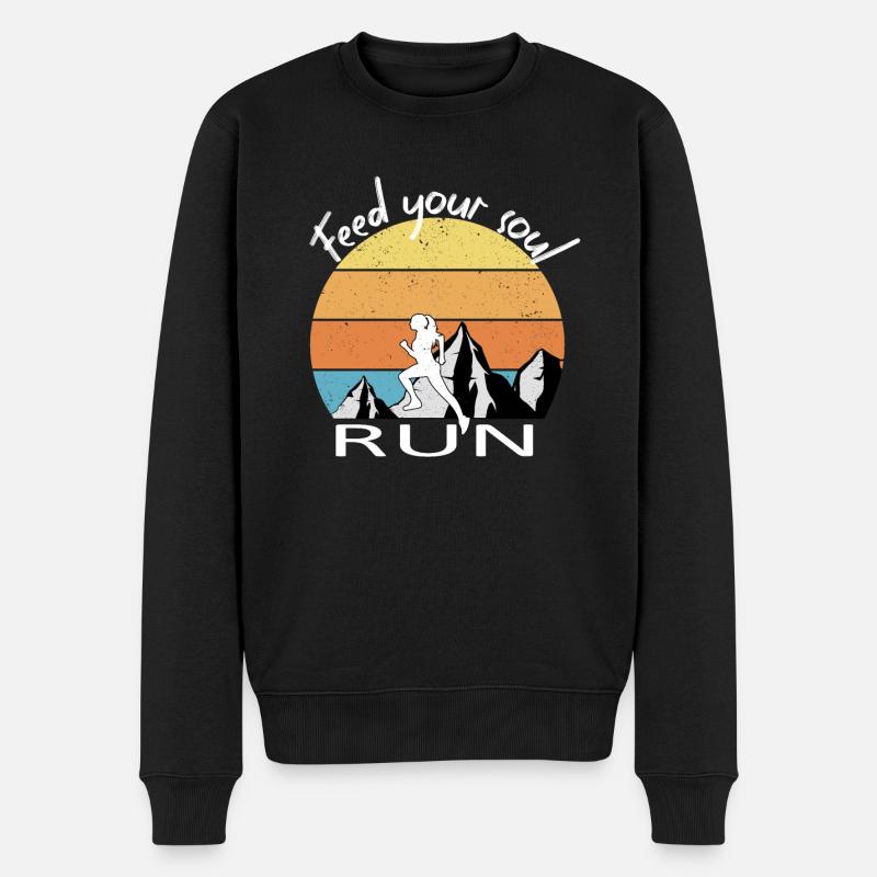Trail Running - Männer Premium Bio Pullover - Schwarz
