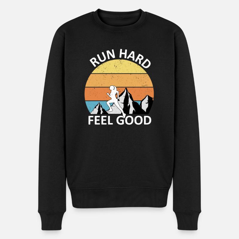 Trail Running - Männer Premium Bio Pullover - Schwarz
