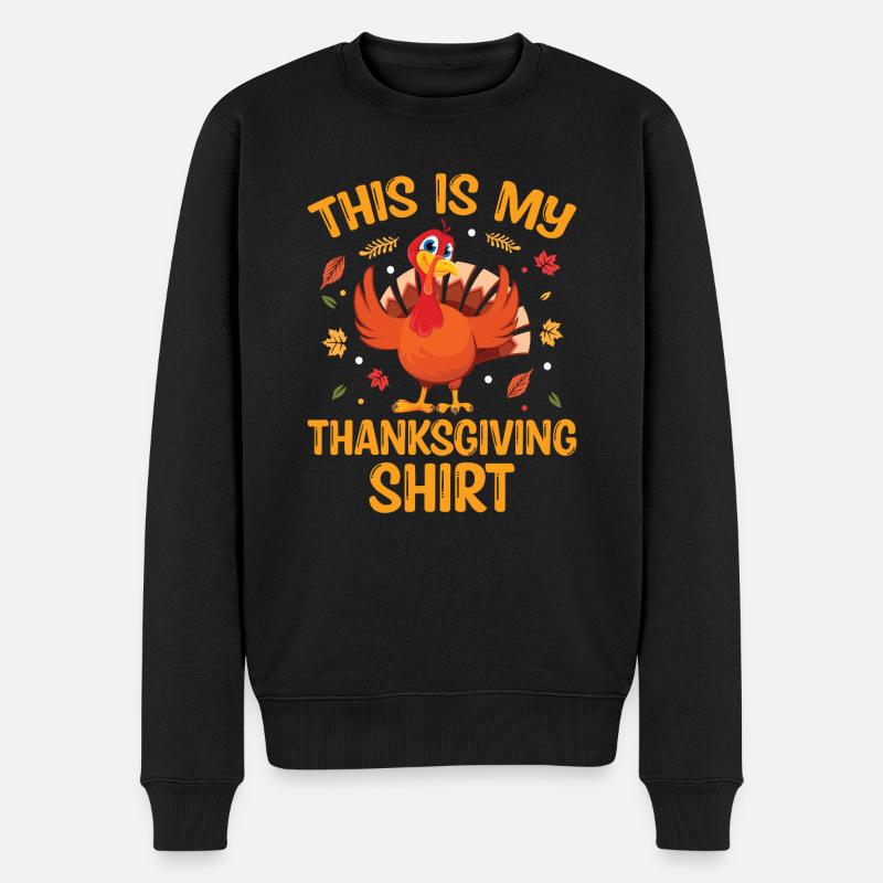 Thanksgivings Day - This is my Thanksgiving - Männer Premium Bio Pullover - Schwarz