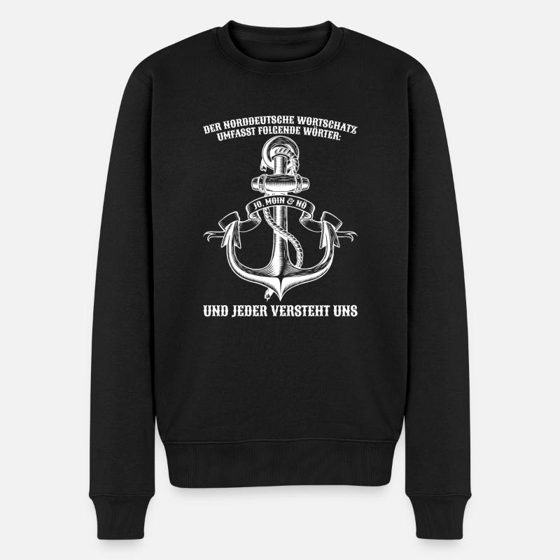 Nordsee Norddeutschen Norden Geschenk - Männer Premium Bio Pullover - Schwarz
