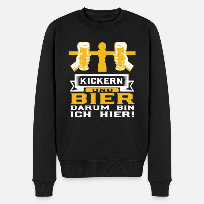Tischkicker Kickern und Bier - Männer Premium Bio Pullover - Schwarz