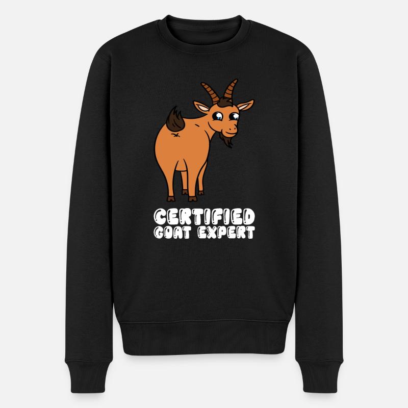 Zertifizierter Ziegenexperte - Männer Premium Bio Pullover - Schwarz