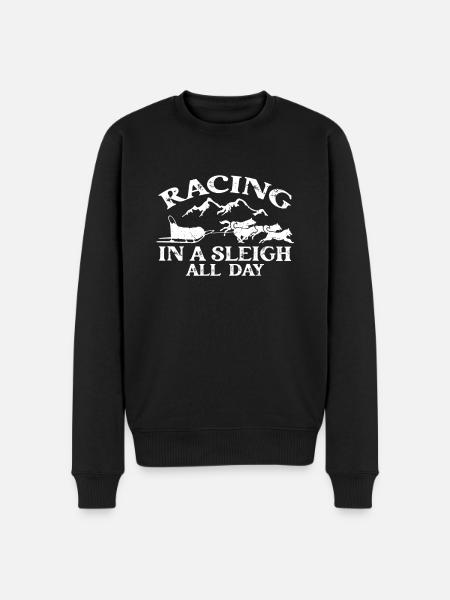 Sled dog race all day - Men's Premium Organic Jumper - black