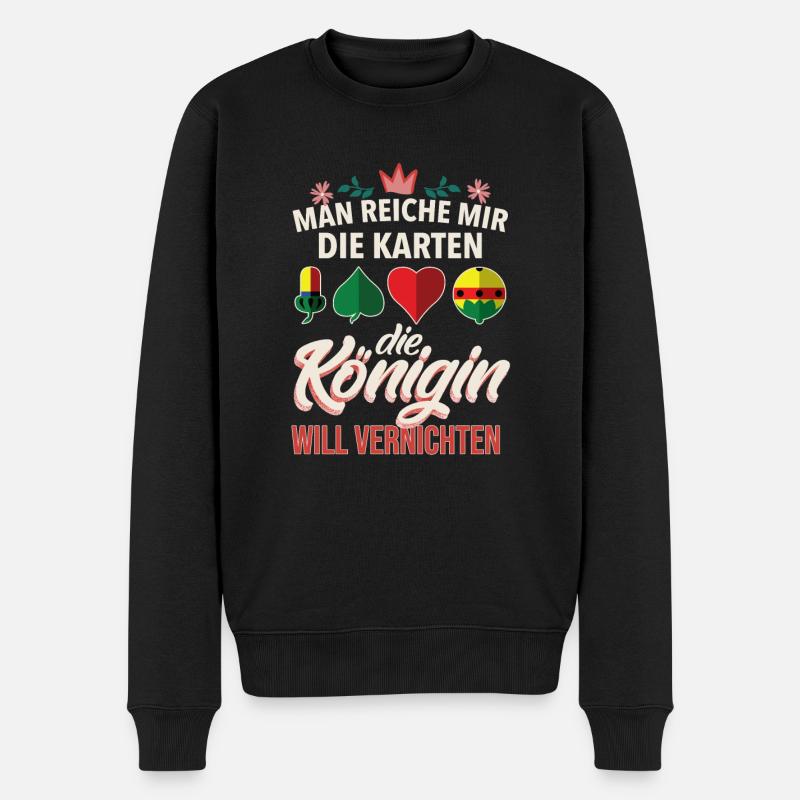 Die Königin will vernichten Schafkopf - Männer Premium Bio Pullover - Schwarz