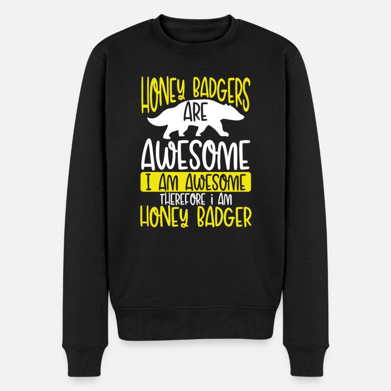 Honigdachs Sind Genial - Männer Premium Bio Pullover - Schwarz