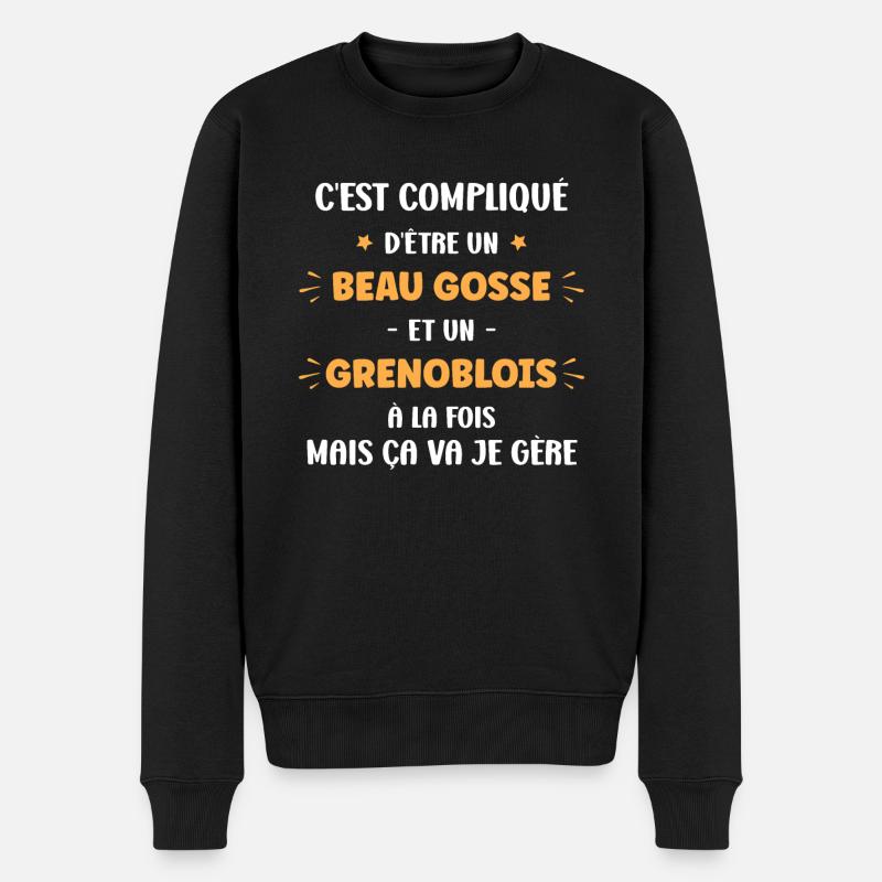Compliqué beau gosse et Grenoblois - Pull Premium bio Homme - noir