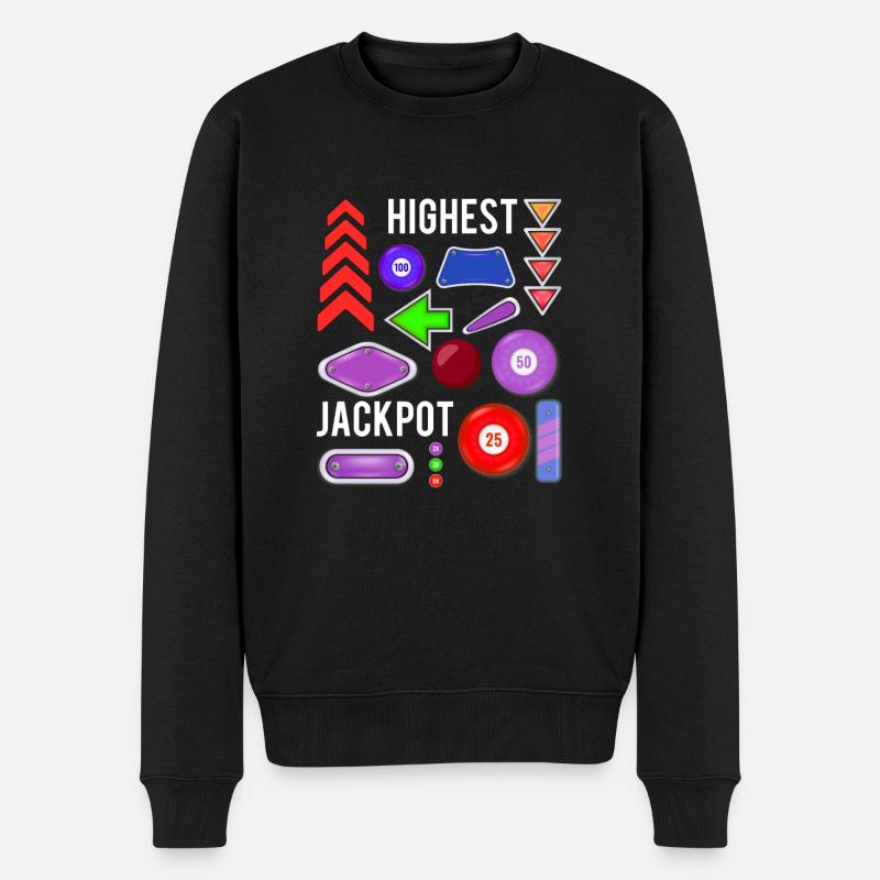 Highest Jackpot Pinball Shirt - Männer Premium Bio Pullover - Schwarz