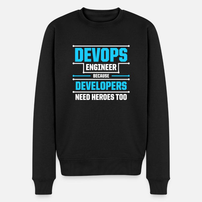 Sys-Admin Entwickler Devops-Ingenieur - Männer Premium Bio Pullover - Schwarz