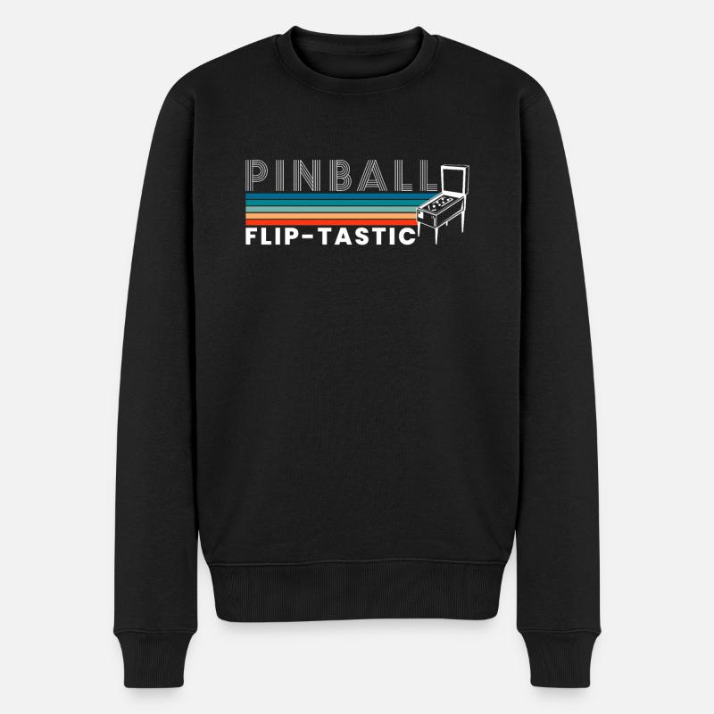 Pinball Flip-Tastic Flipperautomat - Männer Premium Bio Pullover - Schwarz