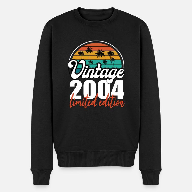 Vintage Geburtstag Geburtstag Retro 2004 Limited - Männer Premium Bio Pullover - Schwarz