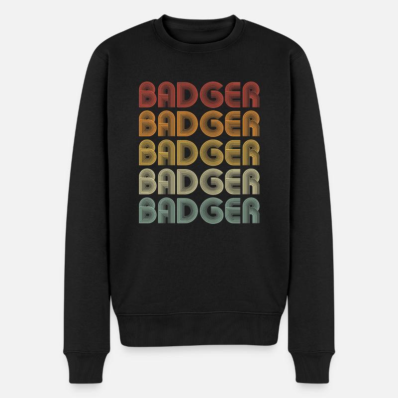 Dachs Bunte Schrift - Männer Premium Bio Pullover - Schwarz