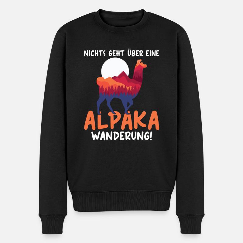 Nichts geht über eine Alpaka Wanderung - Männer Premium Bio Pullover - Schwarz