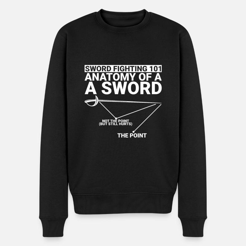 Combat à l’épée 101 Anatomie d’une épée 2 - Pull Premium bio Homme - noir