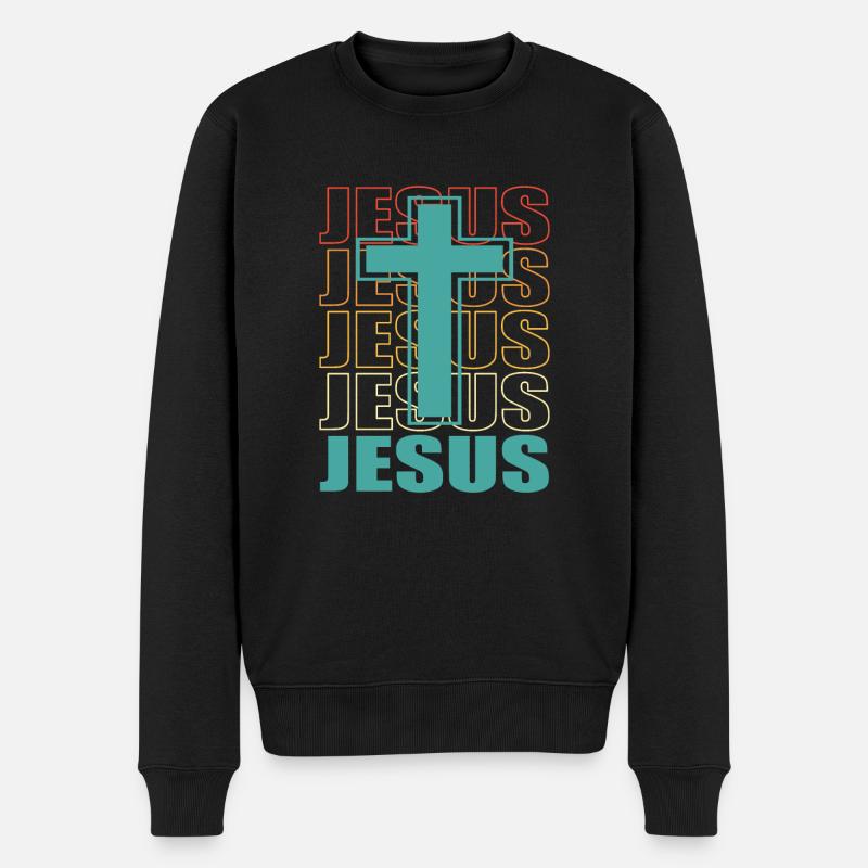 Jésus-Christ Idée cadeau Chrétien - Pull Premium bio Homme - noir