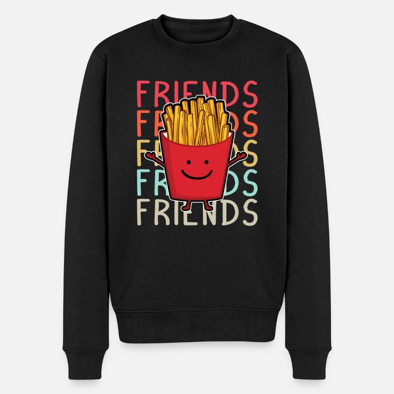 Pommes Fritten Frites Pommes Fans - Friends Gesche - Männer Premium Bio Pullover - Schwarz