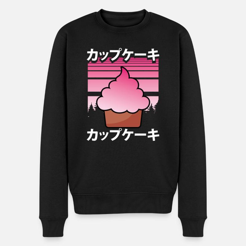 Süßer Kawaii Muffinkuchen - Männer Premium Bio Pullover - Schwarz