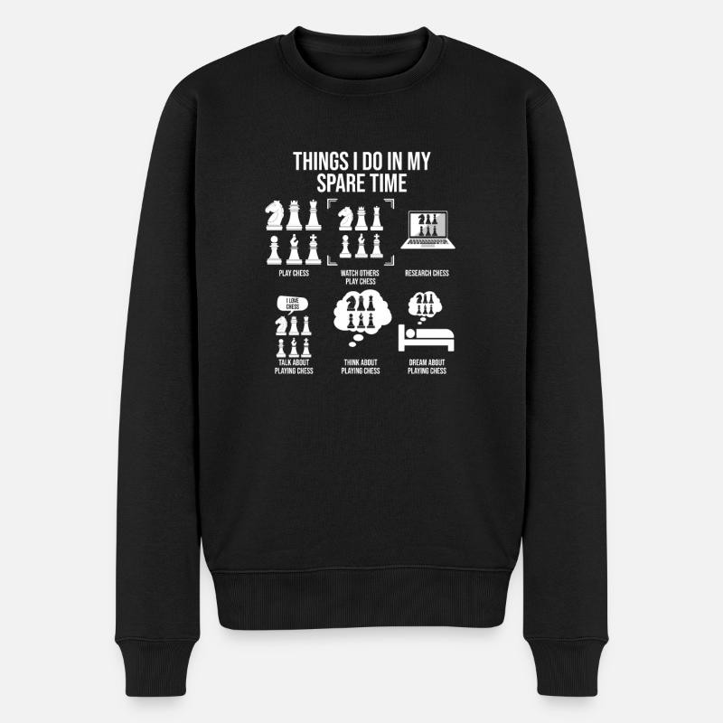 Things I Do In My Spare Time, Schachspieler - Männer Premium Bio Pullover - Schwarz