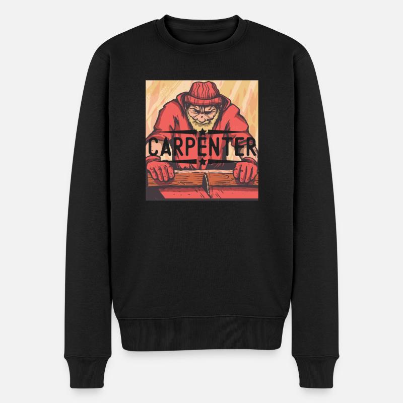 Charpentier Charpentier Boiserie Scie Circulaire - Pull Premium bio Homme - noir
