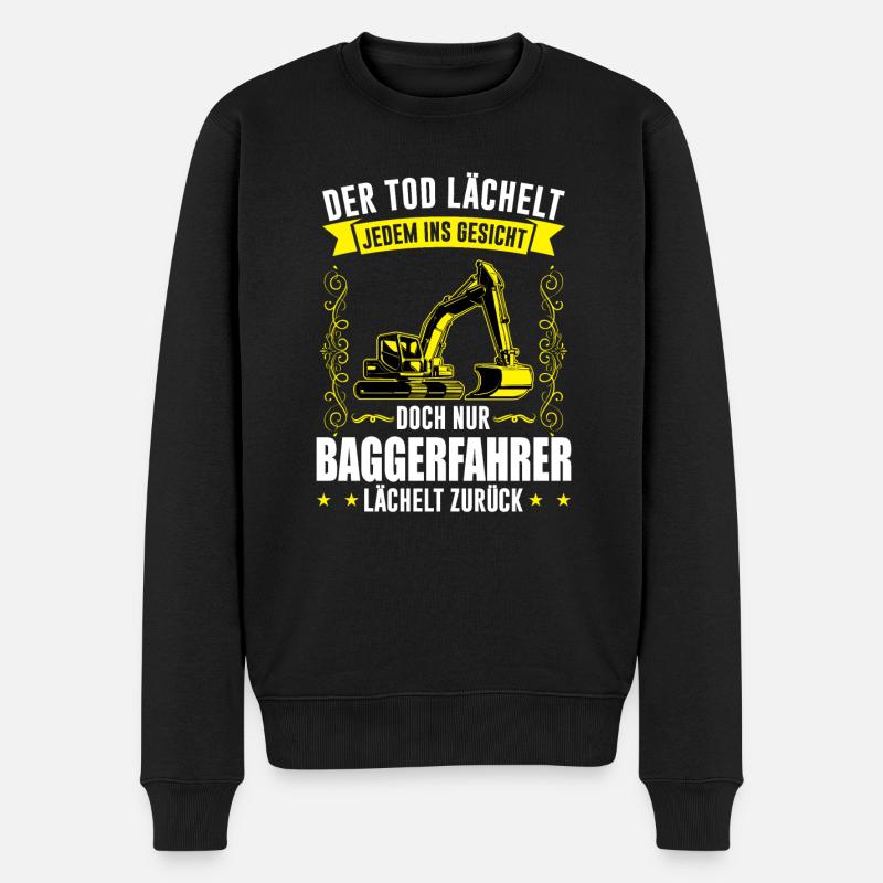 Baggerfahrer Job Bauarbeiten Geschenk - Männer Premium Bio Pullover - Schwarz