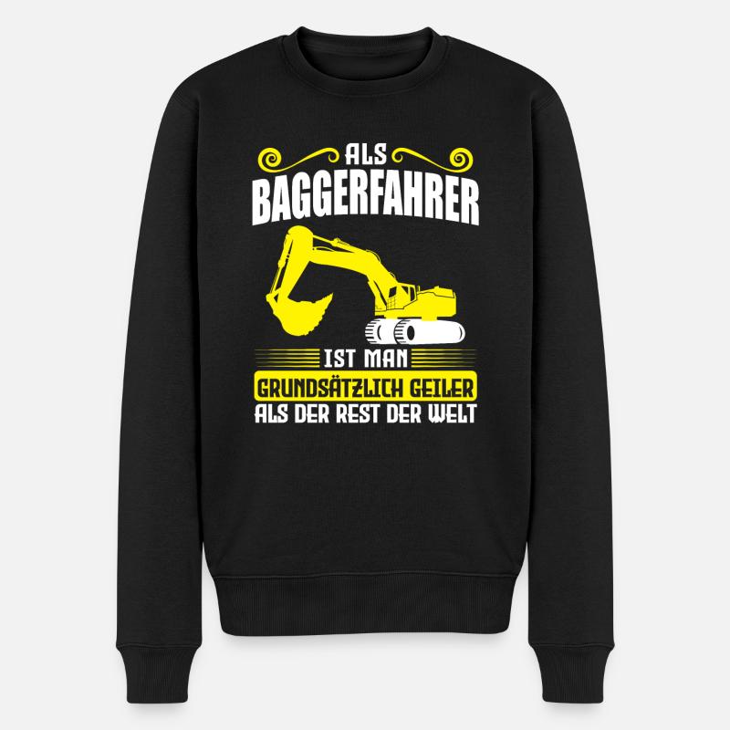 Baggerfahrer Job Bauarbeiten Geschenk - Männer Premium Bio Pullover - Schwarz