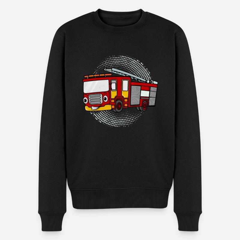 Feuerwehrauto Löschfahrzeug Geschenk Feuerwehr - Männer Premium Bio Pullover - Schwarz