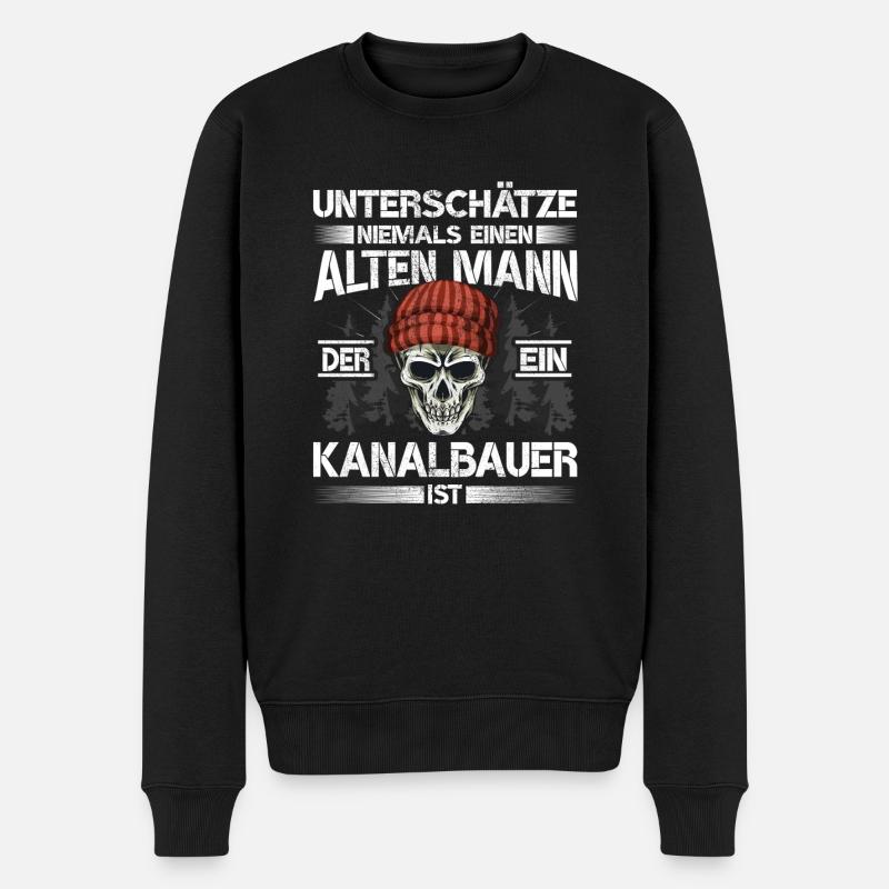 Kanalbauer - Männer Premium Bio Pullover - Schwarz