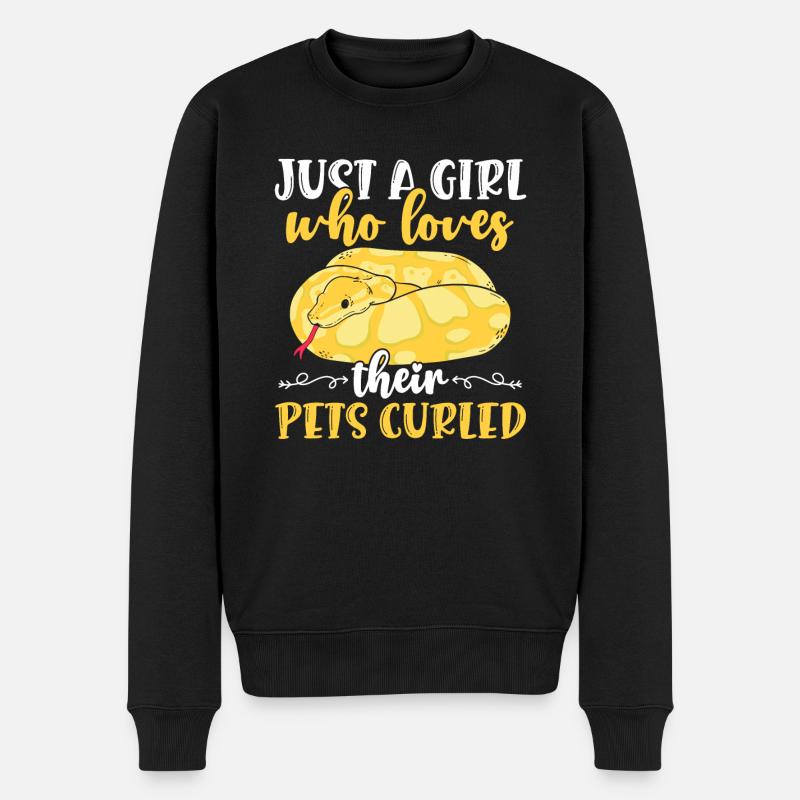 Banana Ball Python Just A Girl Who Loves Their - Männer Premium Bio Pullover - Schwarz