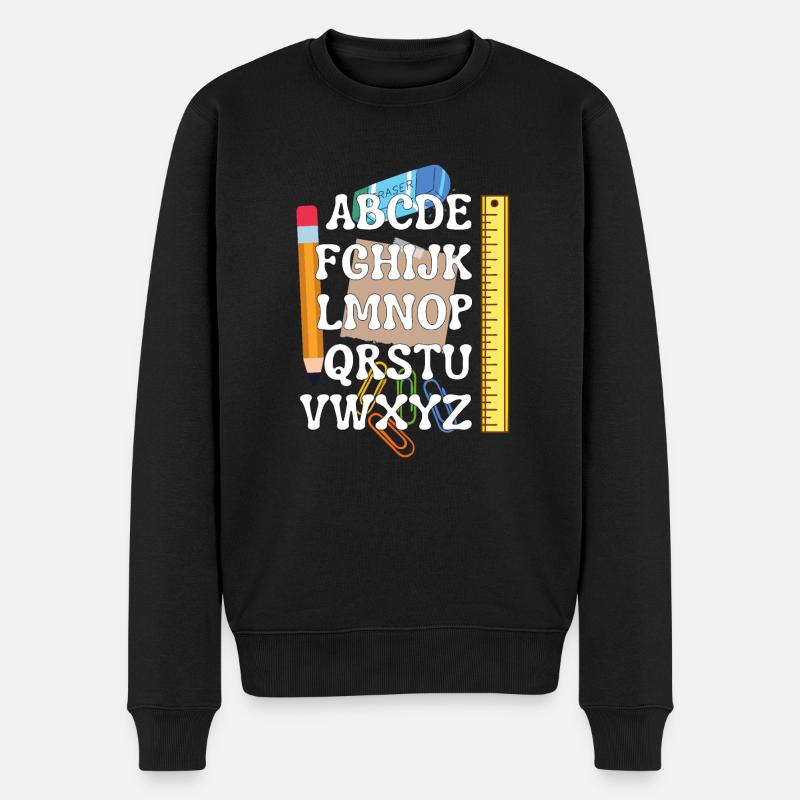 Schulanfang Alphabet Shirt - Männer Premium Bio Pullover - Schwarz