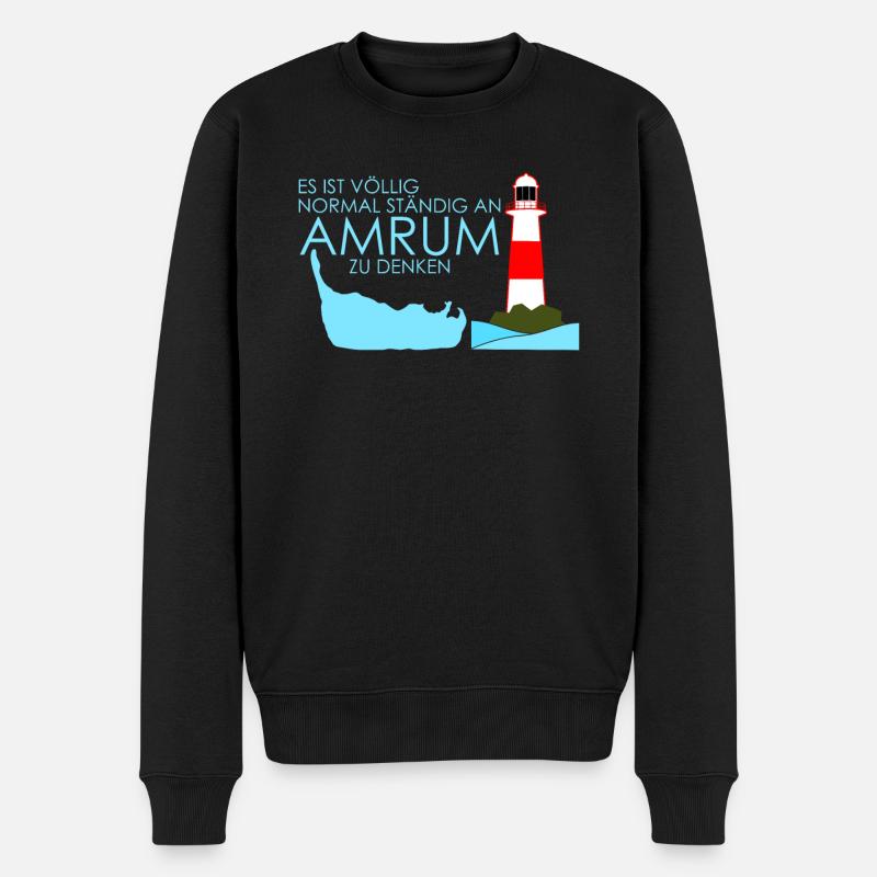 Amrum Nebel Urlaub - Männer Premium Bio Pullover - Schwarz