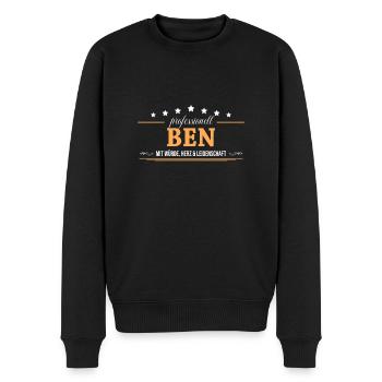 Professionell Ben Name Vorname - Männer Premium Bio Pullover - Schwarz - Vorne - Nico (187cm)