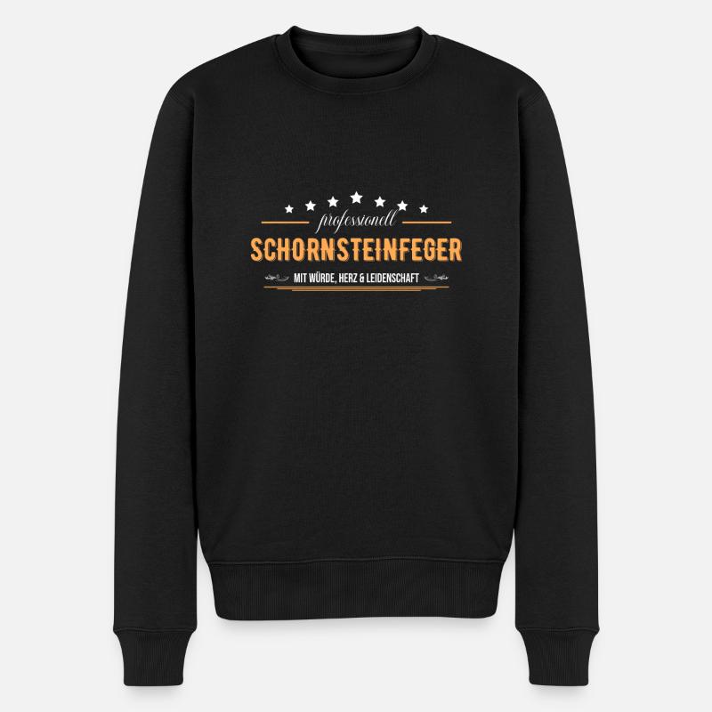 Schornsteinfeger mit Leidenschaft Kaminkehrer - Männer Premium Bio Pullover - Schwarz
