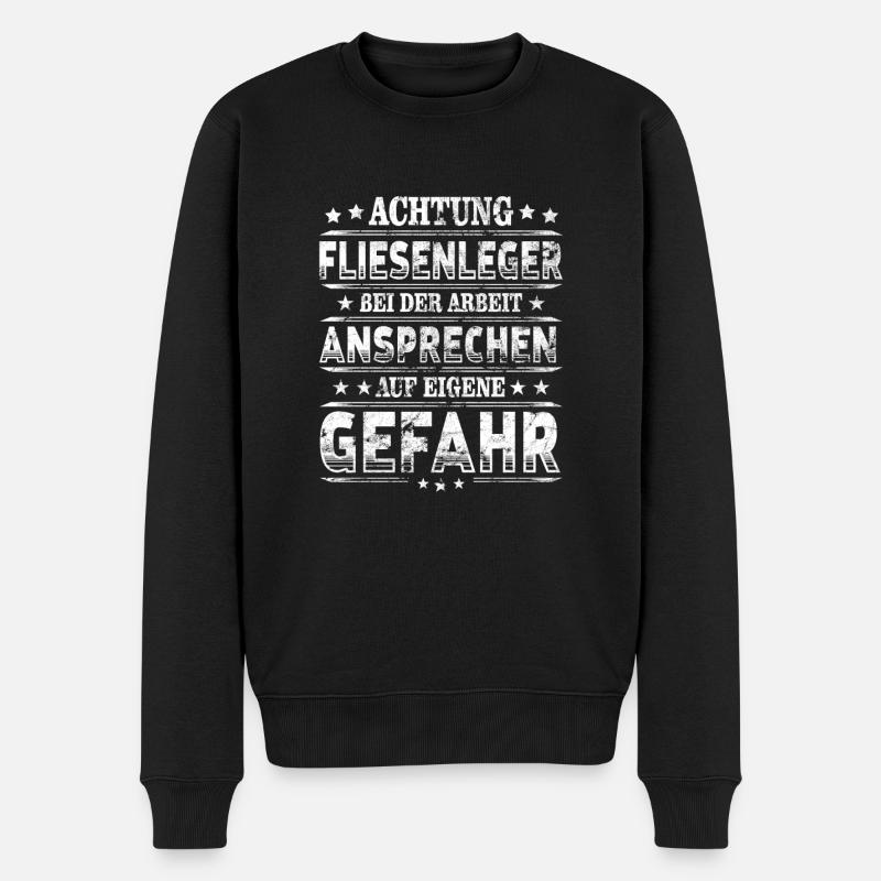 Fliesenleger - Männer Premium Bio Pullover - Schwarz
