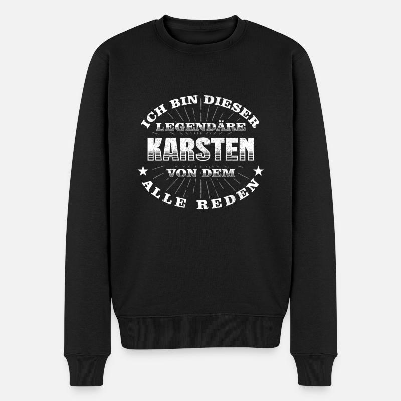 Legendärer Karsten lustiger vorname Name - Männer Premium Bio Pullover - Schwarz