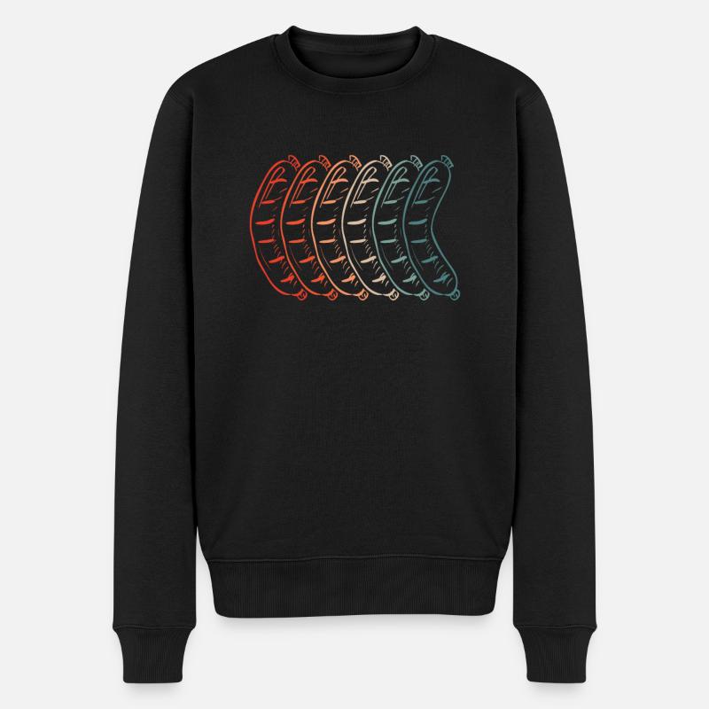Bunte Bratwurst - Männer Premium Bio Pullover - Schwarz