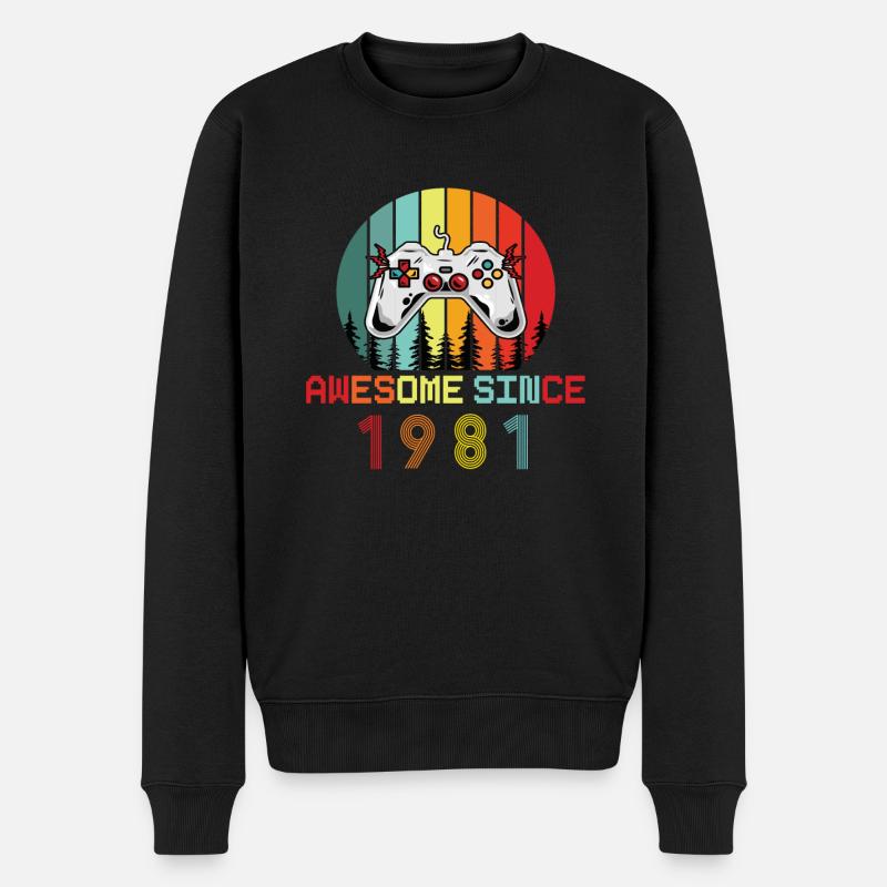 Awesome Since 1981 Geburtstag 1981 Vintage 1981 - Männer Premium Bio Pullover - Schwarz