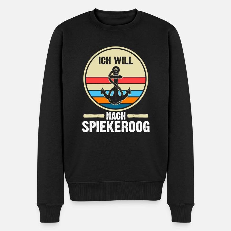 Spiekeroog Norddeutschland Nordsee Geschenk - Männer Premium Bio Pullover - Schwarz