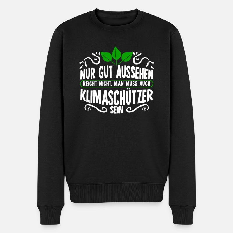 Klimaschutz Klimaschützer Klimawandel - Männer Premium Bio Pullover - Schwarz