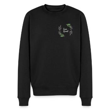 Lavendel I Team Braut Blumenkranz Hochzeit Boho - Männer Premium Bio Pullover - Schwarz - Vorne - Nico (187cm)