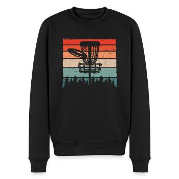 Disc-golf-retro-farbe - Männer Premium Bio Pullover - Schwarz - Vorne - Nico (187cm)
