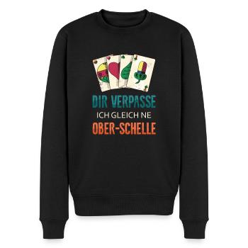 Dir verpasse ich ne Ober Schelle Schellenober - Männer Premium Bio Pullover - Schwarz - Vorne - Nico (187cm)