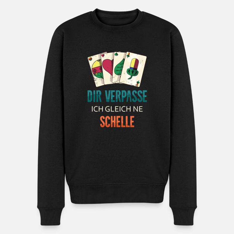 Dir verpasse ich ne Schelle - Männer Premium Bio Pullover - Schwarz